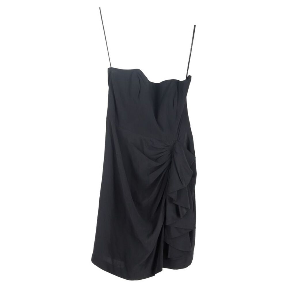 Temperley London Strapless Ruffled Mini Dress in Black Silk